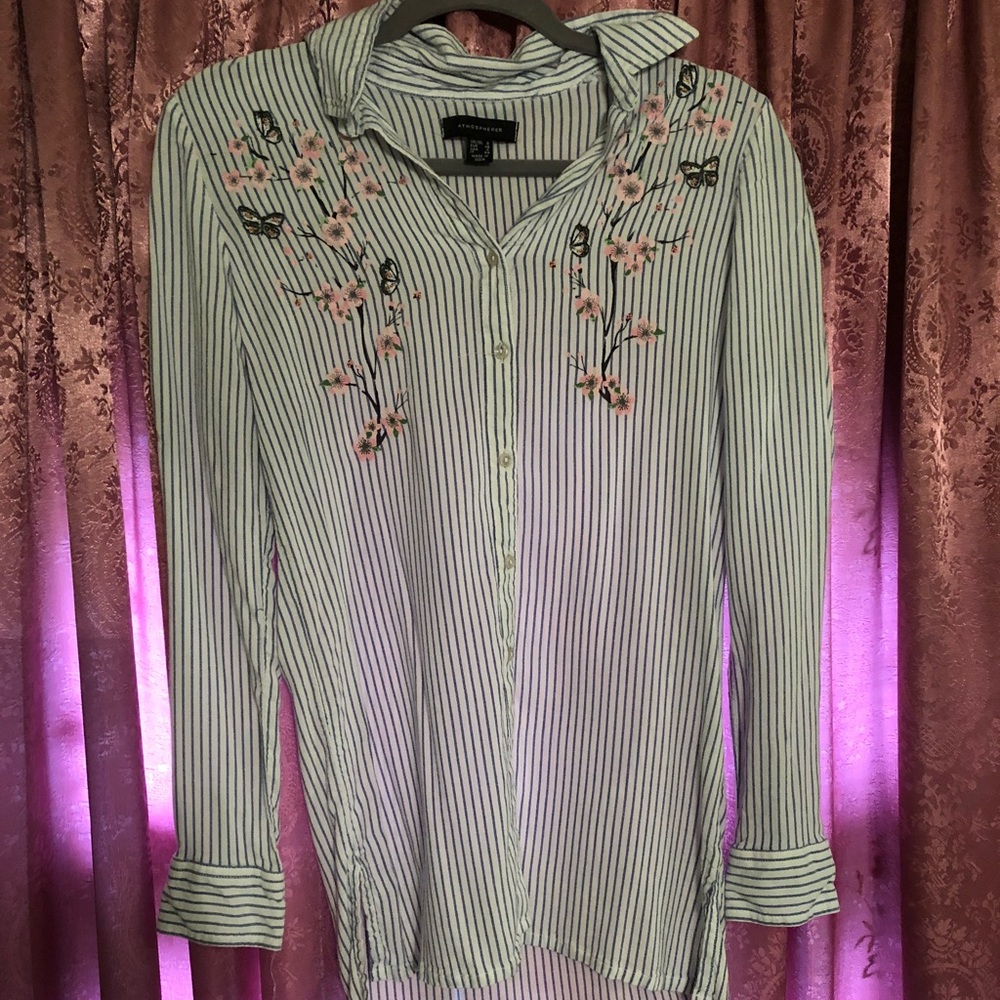 Stripped button down blouse